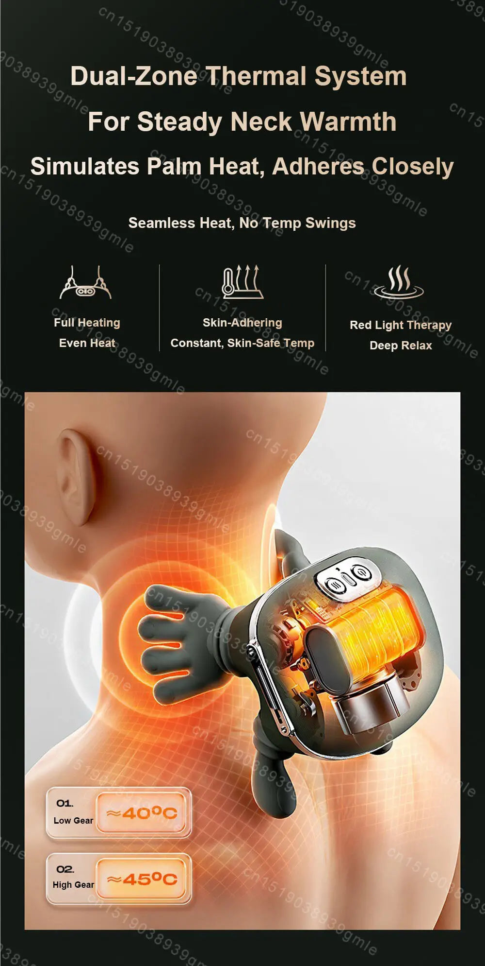 Relaxing massager for the neck and back