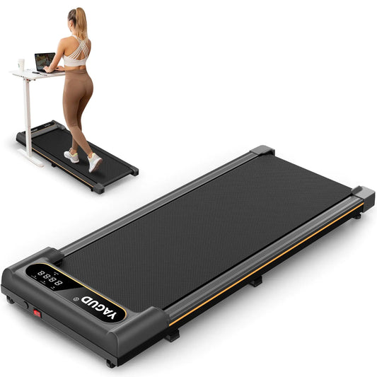 Yagud Walking Pad Treadmill – Portable Under Desk Walking Machine for Home & Office with Remote Control & LED Display