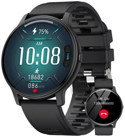 Smart Watches for Men Women 1.3" Smart Watch(150+ DIY Dials) Fitness Tracker Smartwatch with Heart Rate/Blood Pressure/Sleep Monitor Calories Step Counter IP68 Fitness Watch for Android iPhone