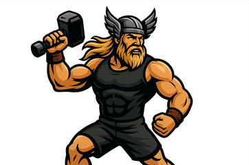 Thor Fitness Mascot transparent background
