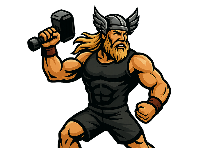 Thor Fitness Mascot transparent background